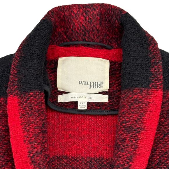WILFRED FREE Aritzia Neelam Wool Blend Jacket Sz XXS Red Buffalo Plaid - Picture 9 of 12
